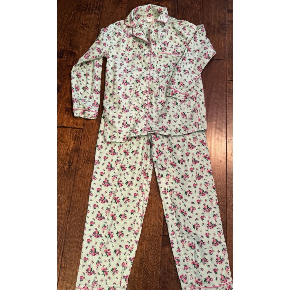 Casual Nights Women's Small 2 Pc Flannel/cotton Pajamas Floral